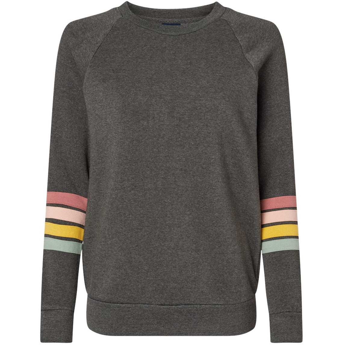 MV Sport Women's Striped Sleeves Crewneck Sweatshirt