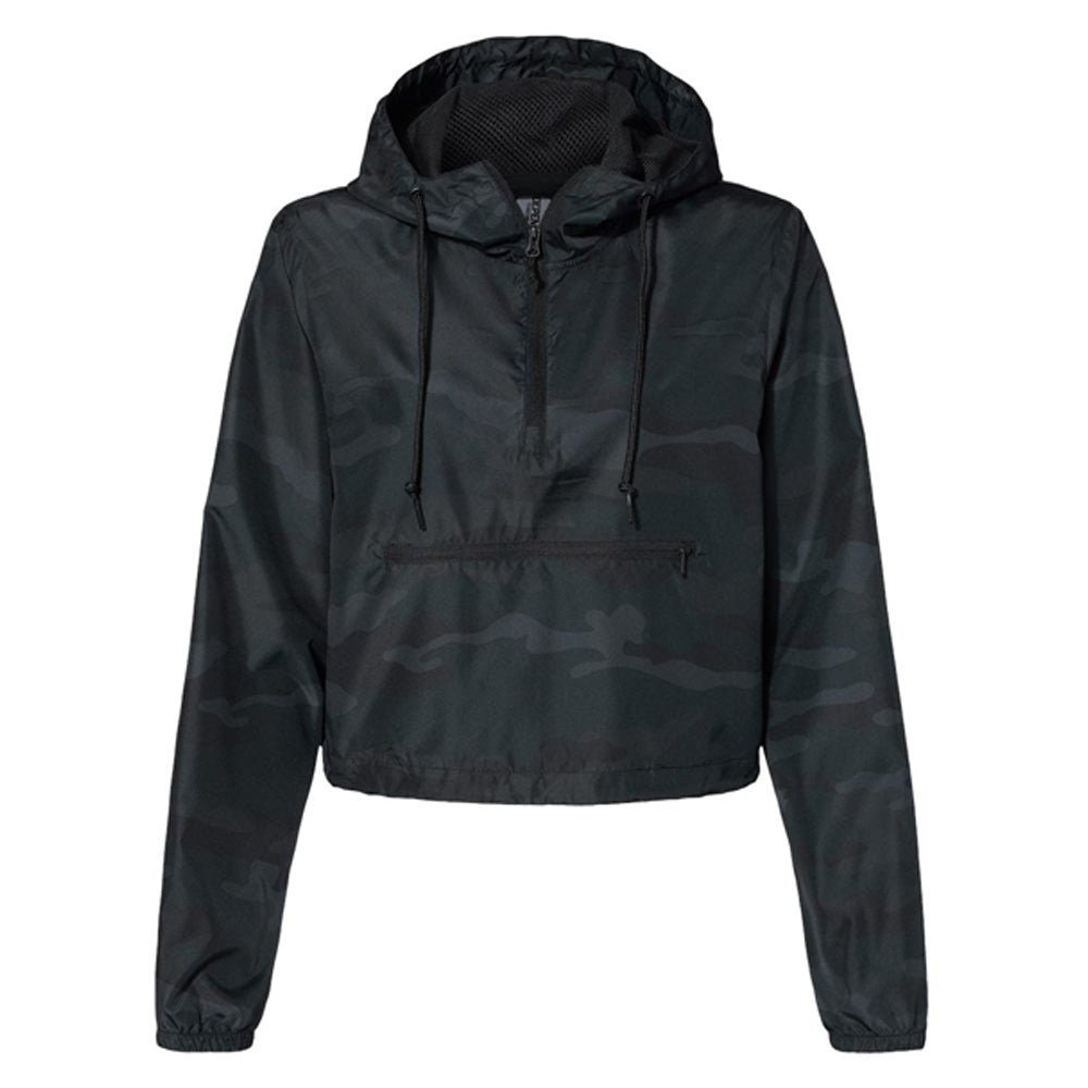 Women's Lightweight Quarter-Zip Pullover Crop Windbreaker