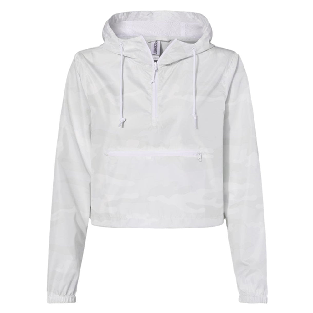 Women's Lightweight Quarter-Zip Pullover Crop Windbreaker